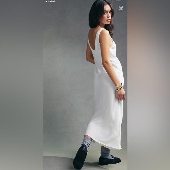 NWT ASOS DESIGN Bias Slip MIDI Dress Ivory US 6 - Picture 4 of 16